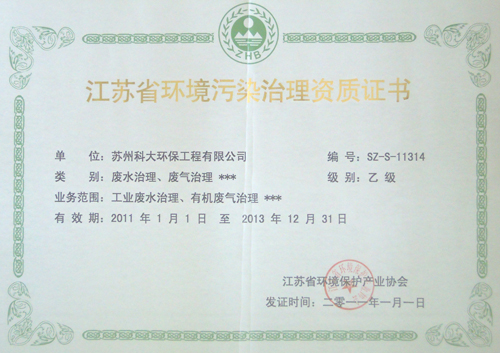 污染治理資質證書